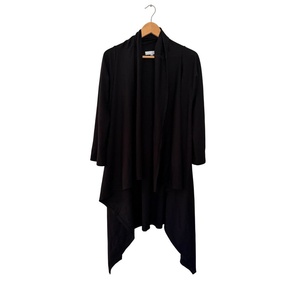 Bryn Walker Cardigan Women Medium Black Excellent Waterfall Hem Back Tie